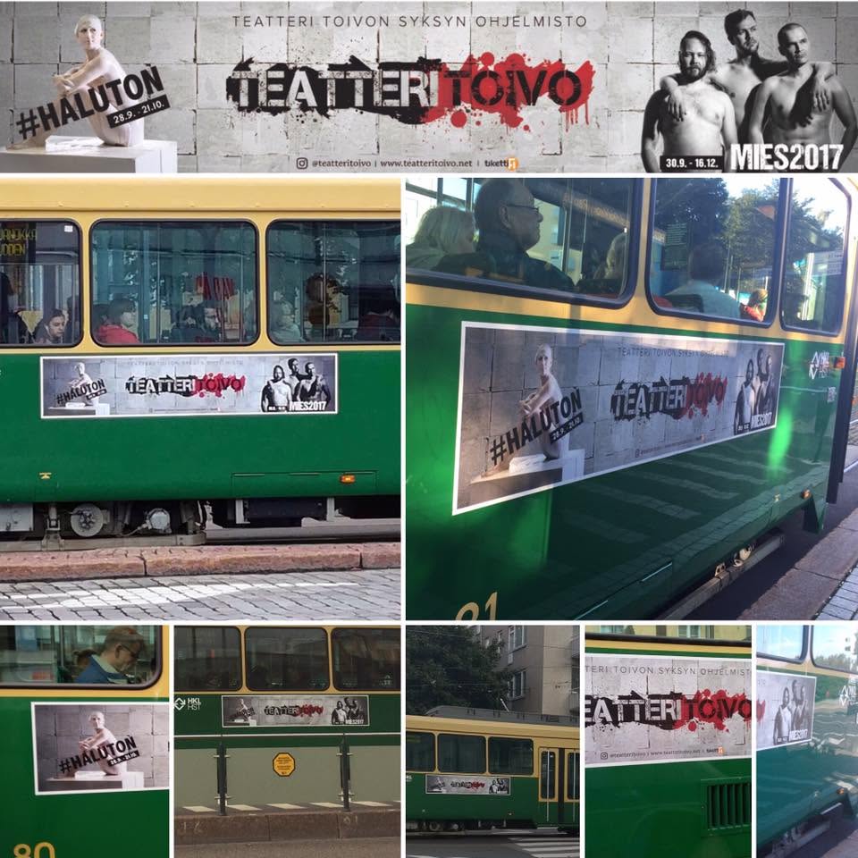 Teatteri Toivo · Autumn programme — Print design · Tram advertising